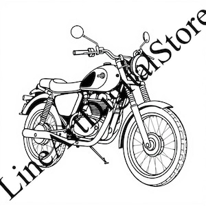Motorcycle Digital Art – Vintage Bike Print, Biker Wall Decor, Retro Motorcycle Poster, Instant Download