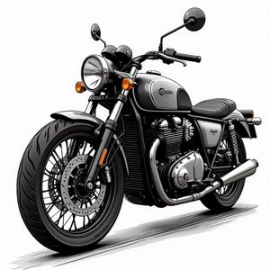 Motorcycle Digital Art – Vintage Bike Print, Biker Wall Decor, Retro Motorcycle Poster, Instant Download