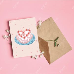 Digitale Moederdagtaartkaart | Afdrukbare cadeaubon | Moederdagwenskaart moeder | Directe pdf | Moederdagkaart | Feestkaart