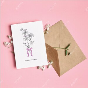 Digitale bloemenkaart Moederdag | Afdrukbare cadeaubon | Moederdagwenskaart moeder | Instant-pdf | Moederdagkaart | Feestkaart