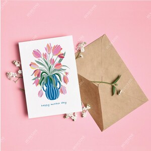 Tarjeta floral digital para el Día de la Madre / Tarjeta de regalo imprimible / Tarjeta de felicitación para el Día de la Madre / PDF instantáneo / Tarjeta para el Día de la Madre / Tarjeta de celebración