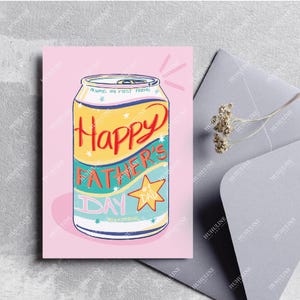 Carte de fête des pères heureuse | Boisson vintage | Illustration dessinée à la main | papa | Boissons | meilleur papa | Cadeaux pour la fête des pères | Carte | Je t'aime papa