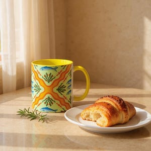 Coffee Mug, Sardine Print Ceramic Cup for Ocean Lovers, Unique Kitchen Drinkware, Gift for Fisherman, Seafood Enthusiast, Underwater Theme