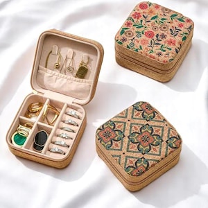 Schmuck Organizer, Schmuckschatulle, Reise Schmuckschatulle, Reise Schmuckschatulle, Kork Schmuckschatulle, Halskette Aufbewahrung, Geburtstagsgeschenk