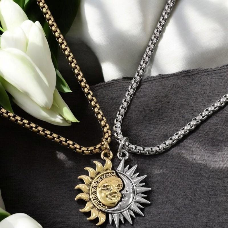 Sun and Moon Couples Necklace - Etsy