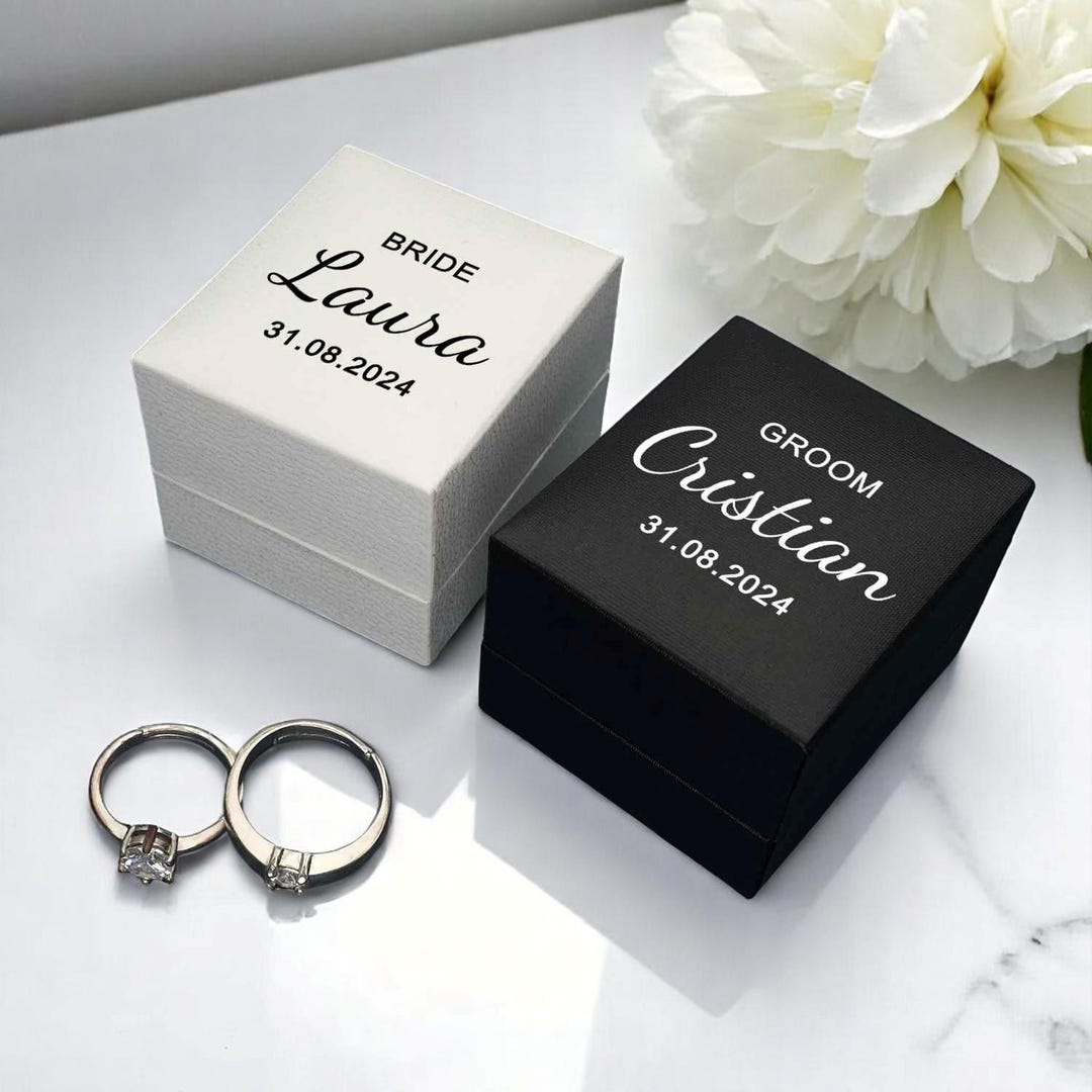 Personalized Wedding Ring Box Set: Engraved Keepsake Boxes - Etsy