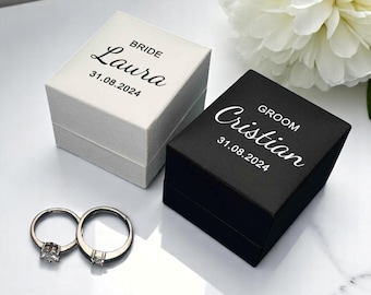 Personalized Wedding Ring Box Set: Engraved Keepsake Boxes