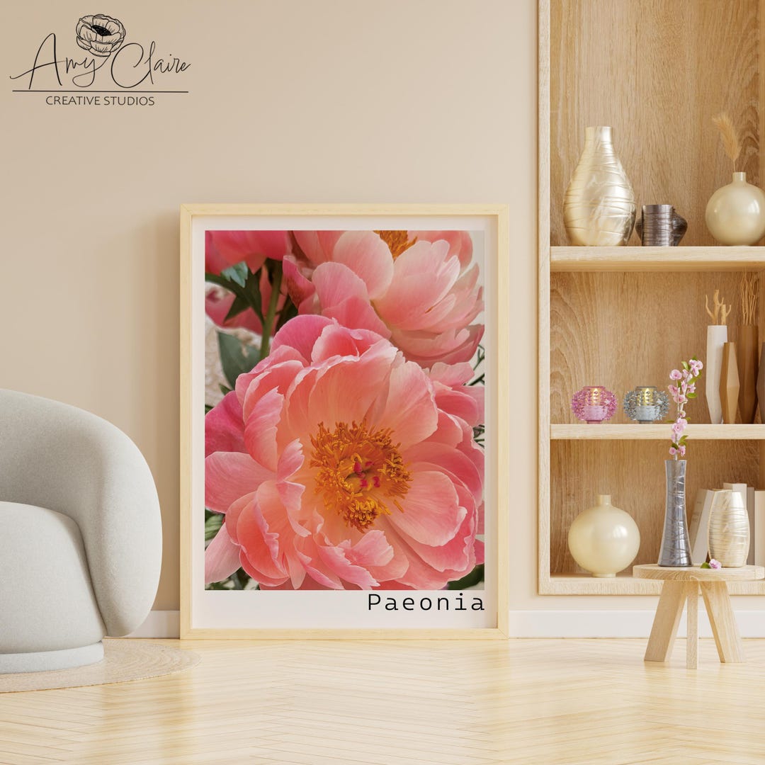 Peony Botanical Wall Art, Photography Print: Digital Download - Etsy