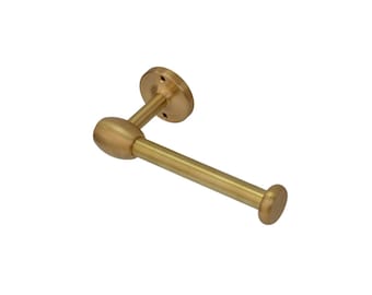 Solid Brass Toilet Roll Holder - Raw Brass or Antique Finish - Made in UK