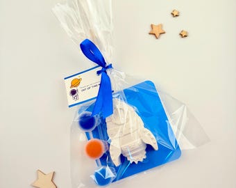 Kit de decoración para fiestas temáticas de pintura de cohetes: Celebración de cumpleaños espacial de otro mundo