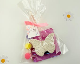 Recuerdos de fiesta: Pinta tu mariposa: Bolsa de regalos de cumpleaños con temática de jardín de hadas