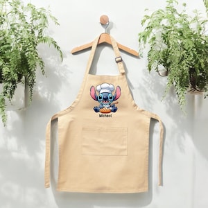 Disney Custom Stitch Apron Lilo And Stitch Kitchen Apron Kitchen Apron And Hat Chef Apron Personalized Baking Apron Housewarming Gift