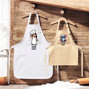 Head Chef And Little Chef Apron Custom Disney Apron Personalized head Chef Apron Kitchen Apron And Hat Custom Chef Apron