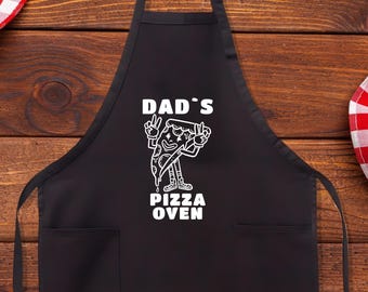 Personalized Pizza Oven Apron for Dad: Italian Pizzeria Apron & Hat