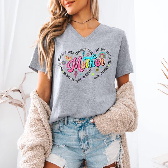 Mother Heart Word Art Shirt, Gift for Mom, Heart Sweatshirt, Mother's Day Apparel, Mom T-shirt, Graphic Tee, Family Gift