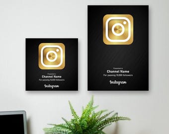Custom Instagram Milestone Plaque: Personalized Acrylic Creator Award