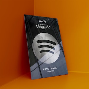 Custom Spotify Music Award Plaque: Personalized Acrylic Song Gift
