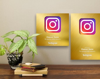 Custom Instagram Milestone Plaque: Personalized Acrylic Creator Award