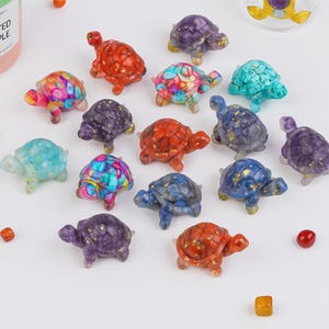 Natural Crystal Turtle Figurine – Healing Stone Tortoise for Home Decor