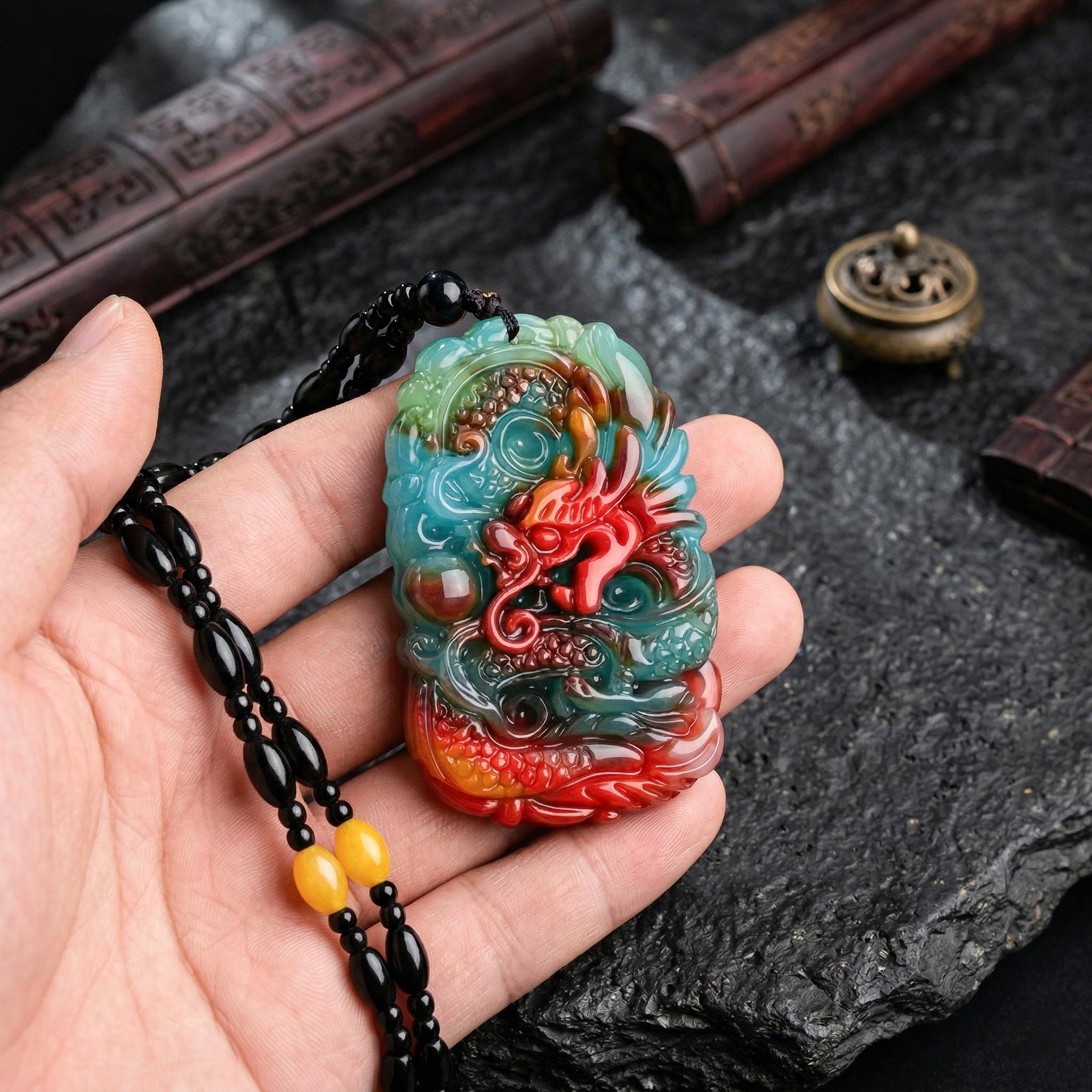 彫刻された翡翠の龍 - Etsy 日本