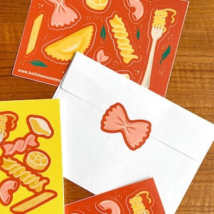 Pasta Lovers Sticker Sheet - 9 Colorful Pasta Shape Stickers