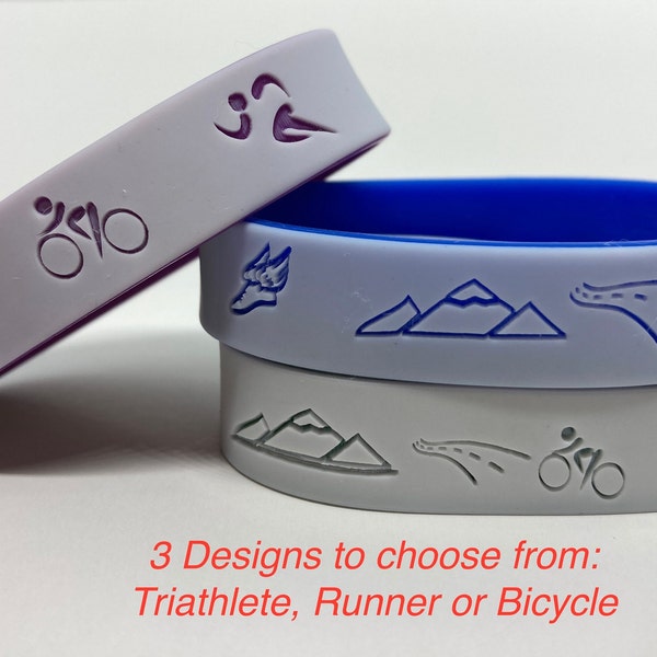 Sports Emergency Contact Bracelet, Triathlete Emergency Bracelet, Bicycle ID Bracelet, Runner Bracelet, Silicone Emergency Bracelets