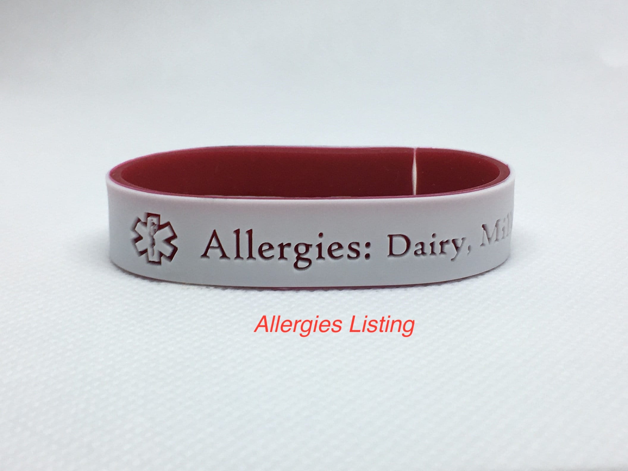 Allergy ID Bracelet with Emergency Contact Information, Allergy Alerts, Multiple Allergy