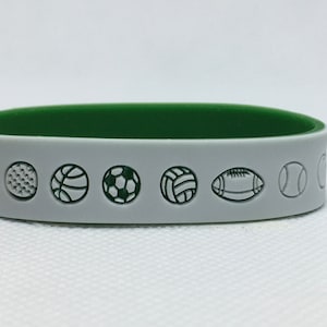 Sports Ball Bracelet with Emergency Contact Numbers, Silicone Sports Emergency Bracelet, Custom Emergency Bracelet, Sports Ball Bracelet.