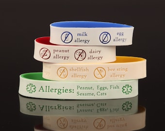 Allergiker ID Armband mit Notfall Kontaktinformationen, Allergie Alarm, Multiple Allergie Armband, Allergiker + EpiPen Info, Allergy Bracelets