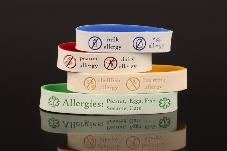 Allergy ID Bracelet With Emergency Contact Information Etsy
