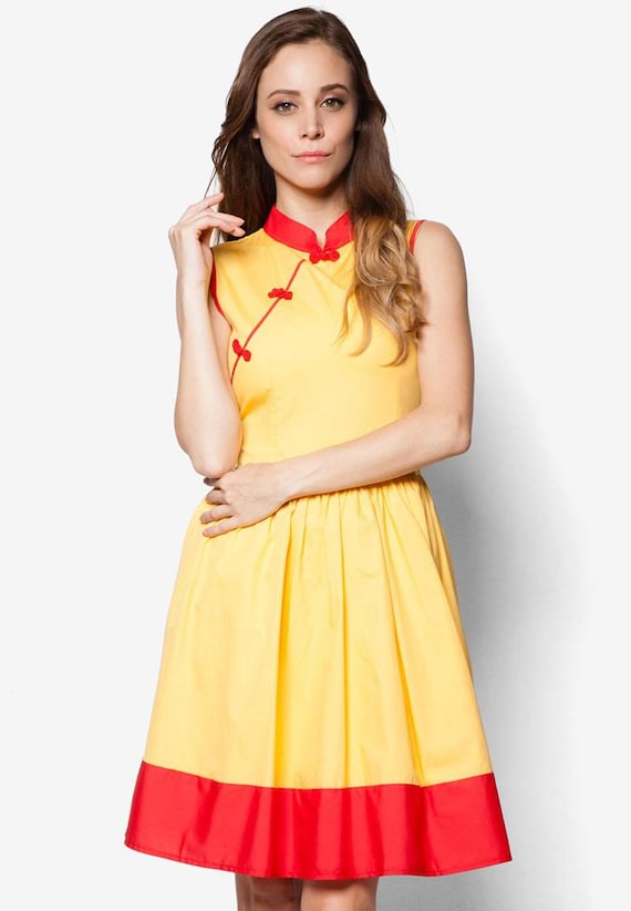 yellow cheongsam