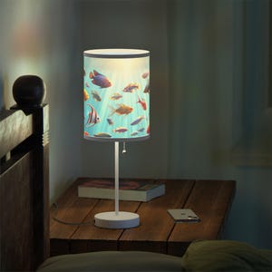 Lamp, Colorful Home Decor, Night Light, Gift for Fish Lovers, Ocean Theme, Unique Accent