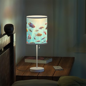 Lamp, Colorful Home Decor, Night Light, Gift for Fish Lovers, Ocean Theme, Unique Accent