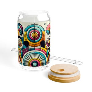 Tempered Glass Sipper Cup: Bamboo Lid & Tritan Straw - 16oz