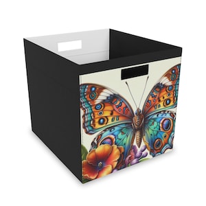 Decorative storage Box, Colorful Organizer, Butterfly Design, Home Decor, Gift for Garden Lovers