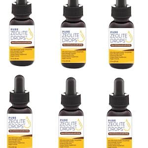 Pure Zeolite Drops Extra Strength Zeolite Liquid Liquified Detox HEAVY METAL DETOX Clinoptilolite 6-pak Beats Zeolite Powder Spray Capsules