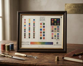 Instituto de Artes y Ciencias Domésticas para Mujeres de 1923 / Tabla de armonía de colores vintage para la vestimenta / Impresión digital para la educación en teoría del color