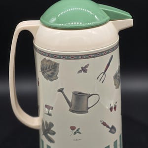 Vintage Pfaltzgraff Naturewood Thermal Carafe Pitcher | Oggi Insulated Coffee Server| Farmhouse Kitchen Decor