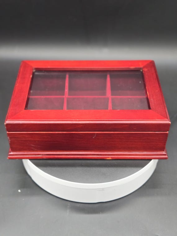 Vintage Mahogany Glass Top Display Case | Jewelry, Collectibles Organizer
