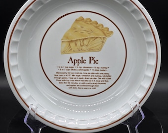 Mikasa Winley Apple Pie Recipe Plate | Vintage Porcelain Dessert Plate | Farmhouse Kitchen Decor | Baking Theme Dish