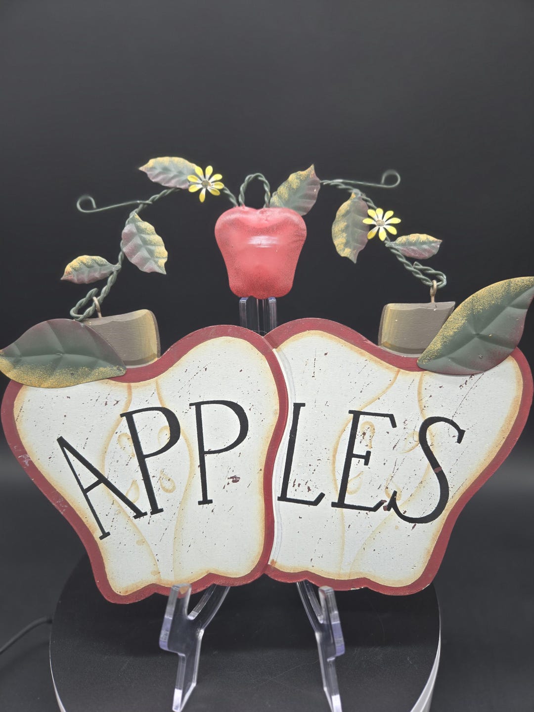 Primitive Apples Wooden Sign, Rustic Hand-painted Kitchen Decor ...