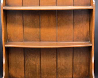 Vintage Wooden Wall Shelf Hutch | Farmhouse Display Shelf with Drawers | Rustic Wall Cabinet Organizer | Cottage Kitchen Wall Decor