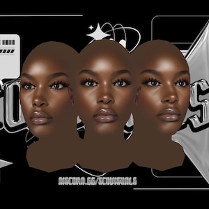 Può includere: Design grafico con tre volti di una persona con la pelle scura. La parola "SCO" è in un font cromato. Lo sfondo è nero con elementi grafici bianchi e argentati, tra cui stelle e una carta di credito.