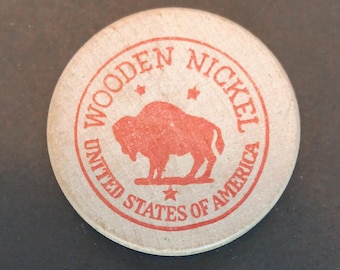 Vintage Wooden Nickel KOA Advertising Promotion Campground Lincoln Trail, Elizabethtown, KY