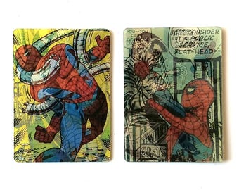 Vintage Retro Spider-Man Comic Character Lenticular Panels Action Cards