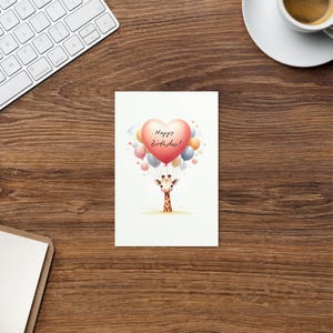 Happy birthday card with giraffe