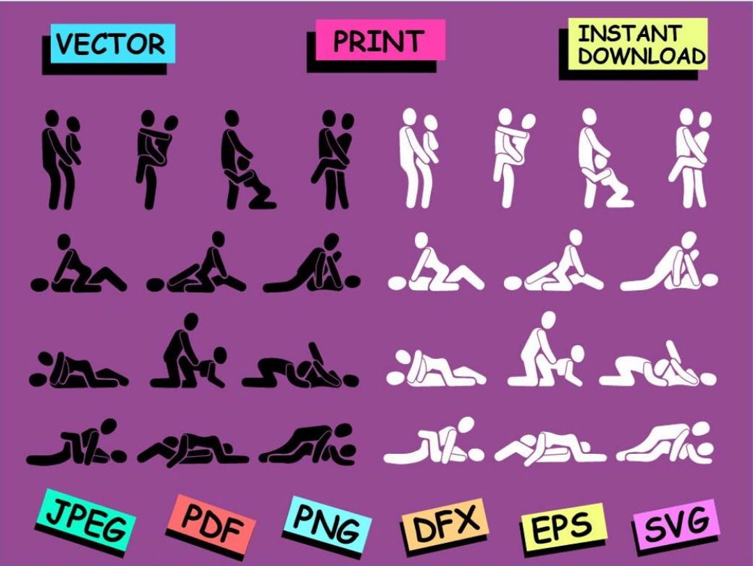 Kama Sutra SVG, Sexual Positions Clip Art, Fetish Vector (digital
