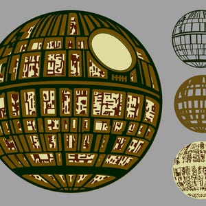 Death Star Layered- 3d model Holz Plaanet SternSvg Krieg svg Laser-sofort-download geschnitten dxf cdr svg vektor, Laser-Schnittdatei