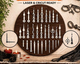 Clock Hands SVG Bundle 40 Designs | Laser Cut Files Dxf Eps Png Pdf | Cricut Clock Hands Template | DIY Wall Clock Parts Vector