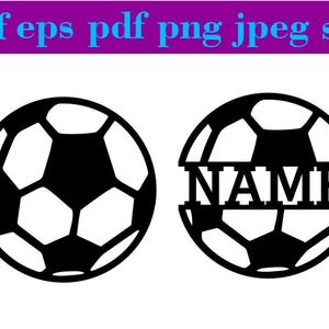Pallone da calcio personalizzato SVG - ClipArt con nome personalizzato per Cricut e Glowforge, pallone con nome personalizzato, pallone da calcio personalizzato, SVG per Cricut Glowforge